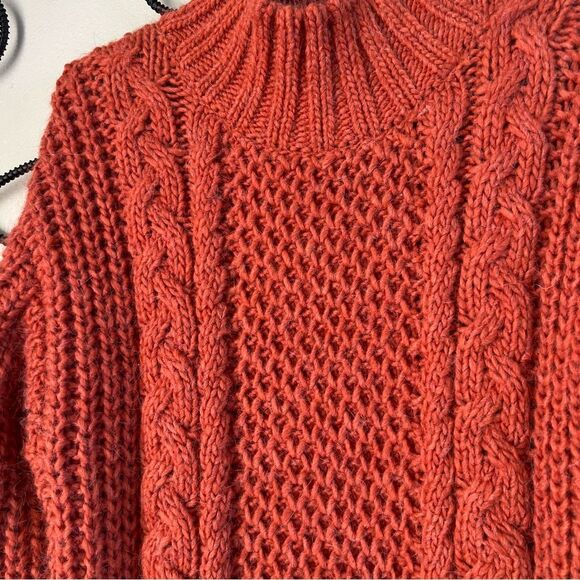 Universal Thread NEW Terracotta Chunky Mock Cable Knit Cozy Comfy Sweater SZ S - Picture 5 of 15